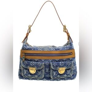 **CERTIFIED AUTHENTIC Louis Vuitton Blue Denim Monogram PM Bag